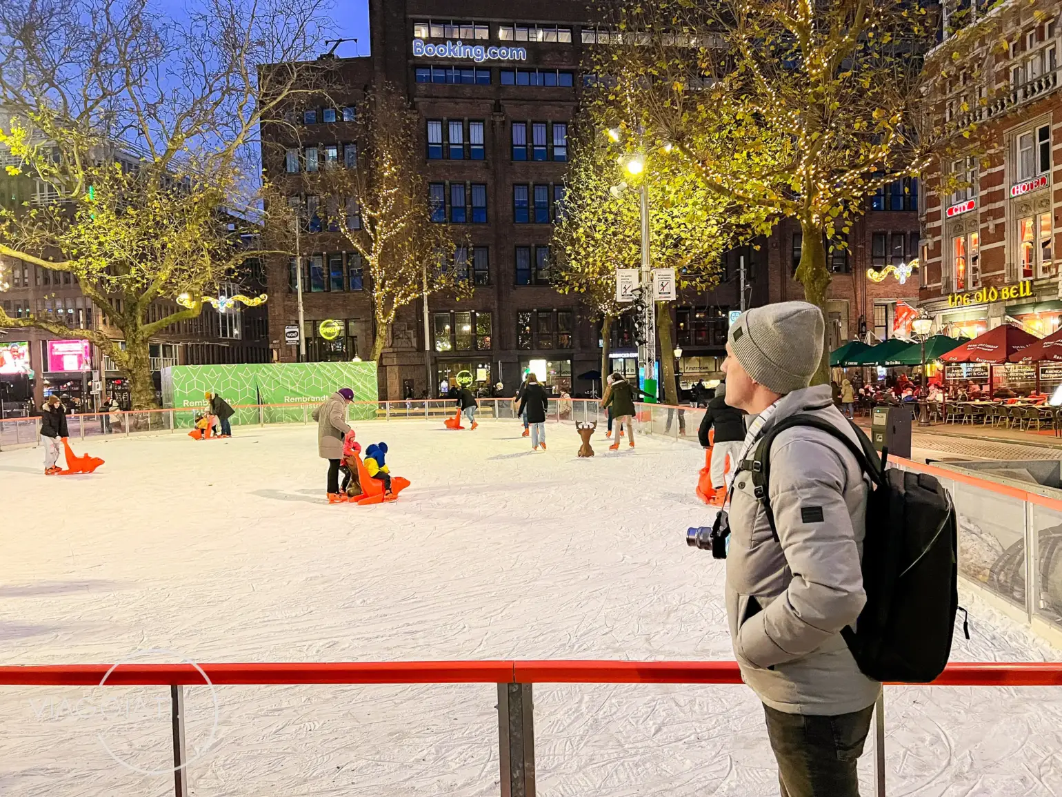 Pista di pattinaggio a Rembrandtplein | Amsterdam a Natale
