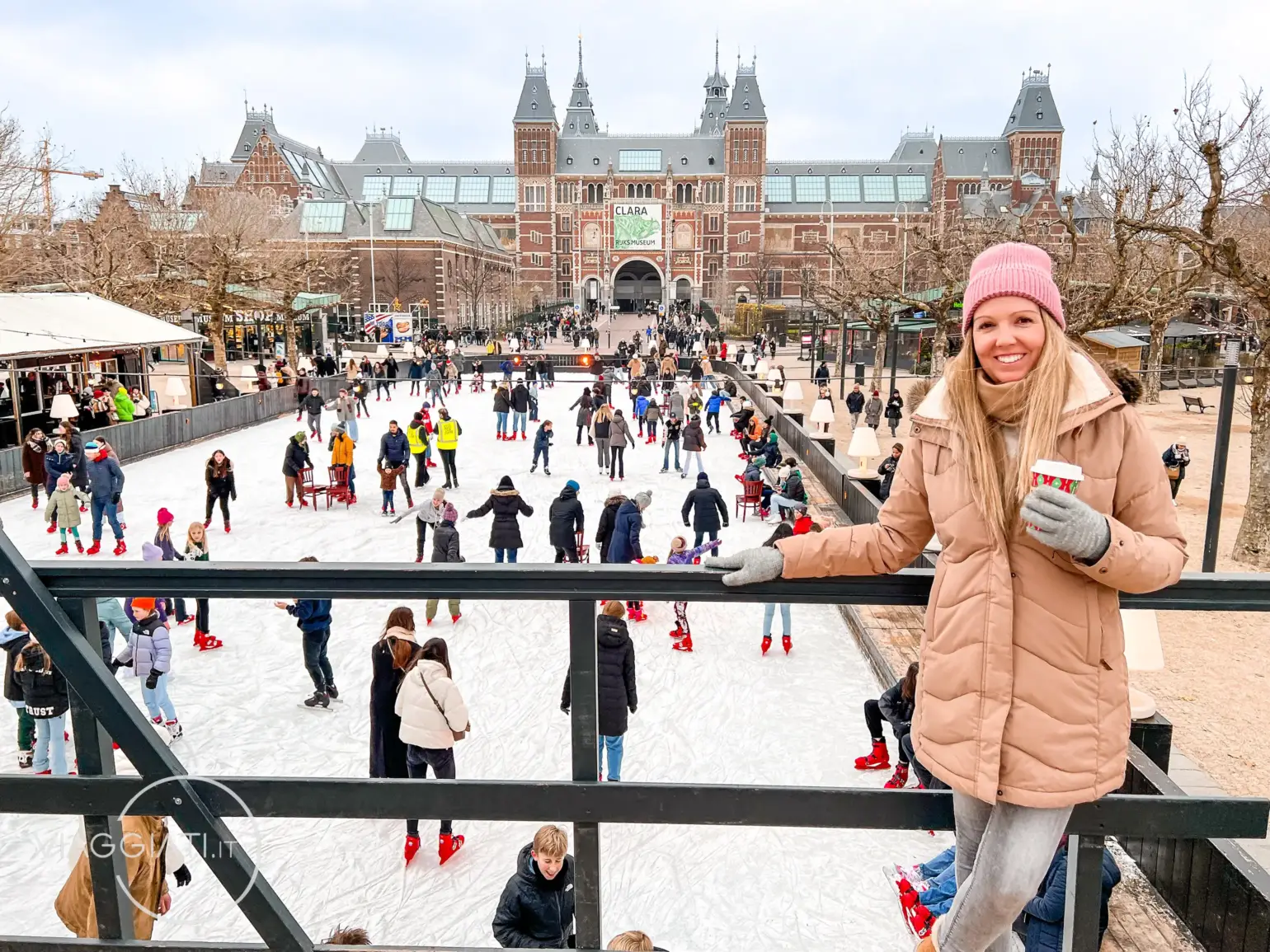 Pista di pattinaggio a Rembrandtplein | Amsterdam a Natale