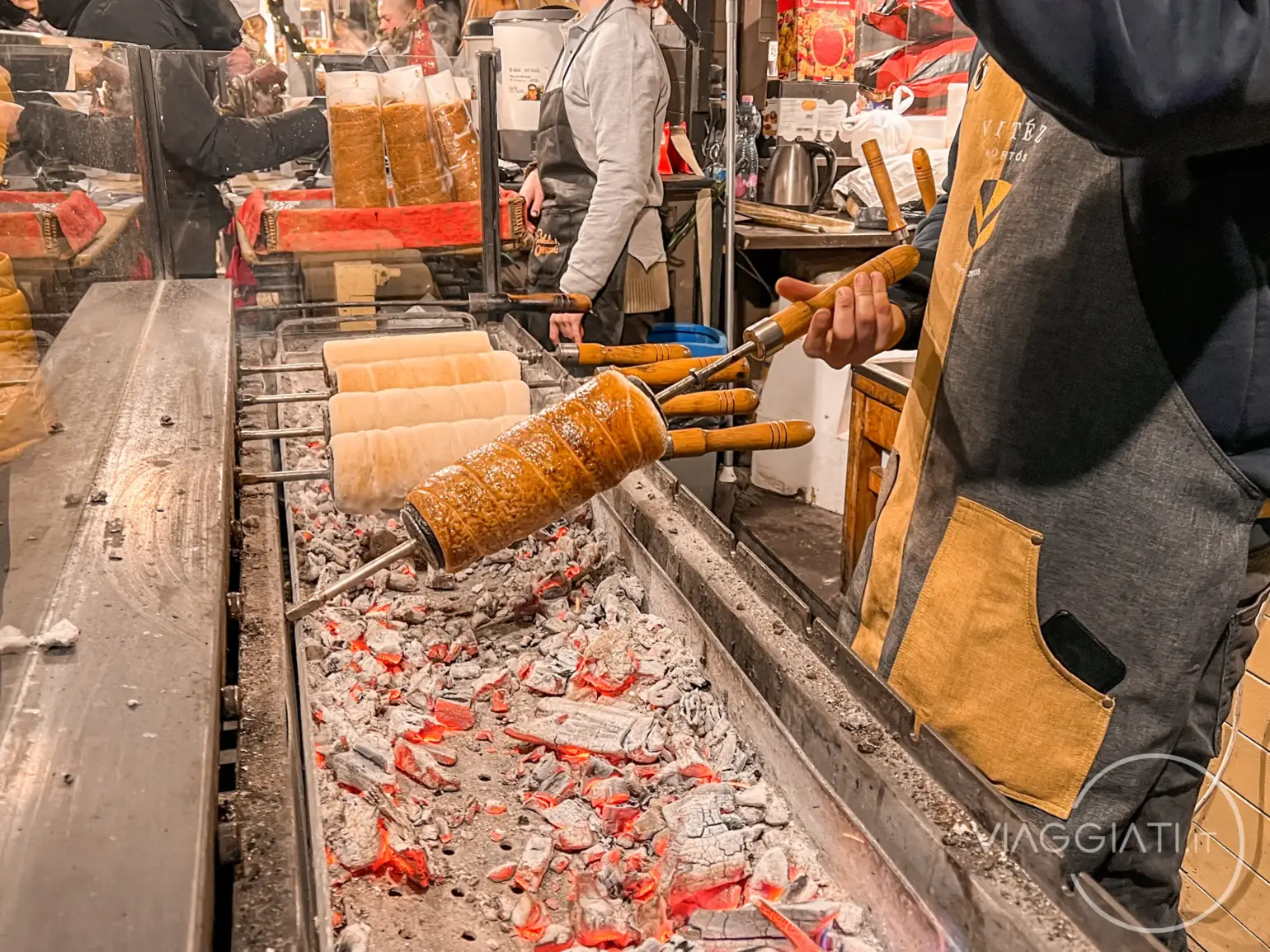 Kürtőskalács in un mercatino di Natale a Budapest