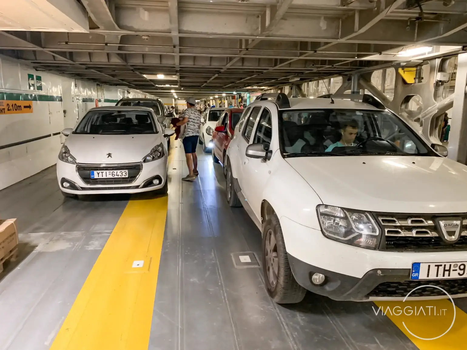 Imbarcare l'auto a noleggio su un traghetto in Grecia