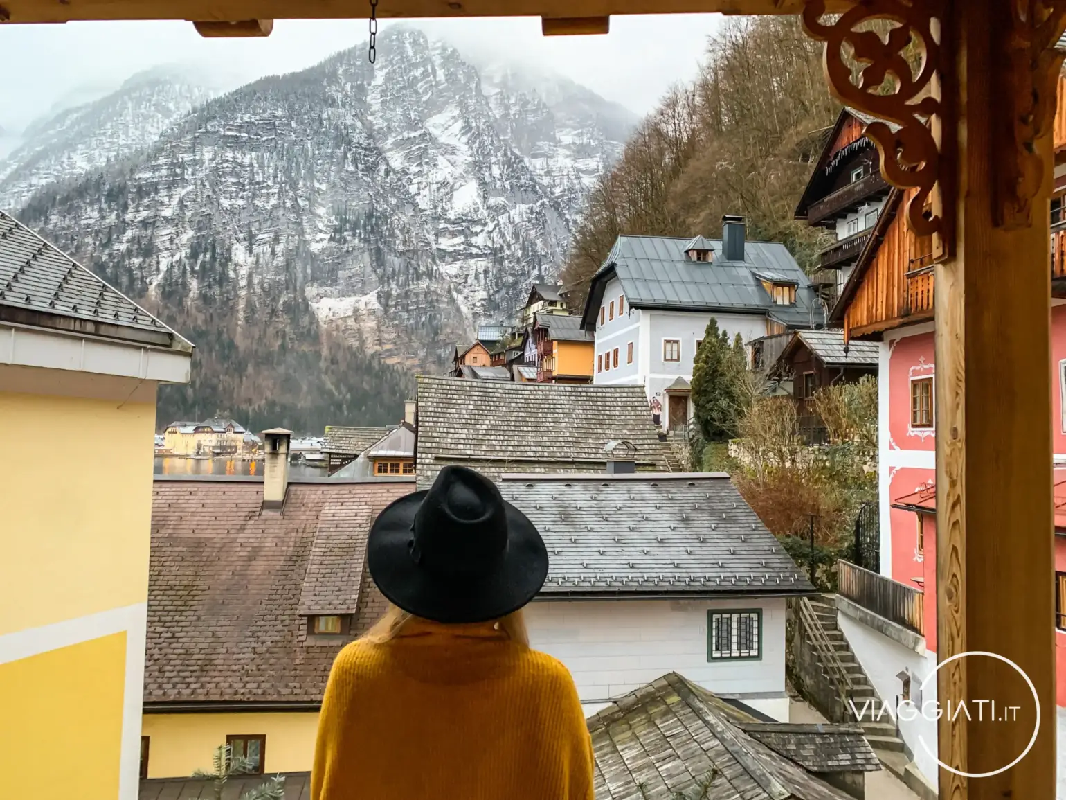 La vista dal nostro alloggio a Hallstatt, Hotel Weisses Lamm