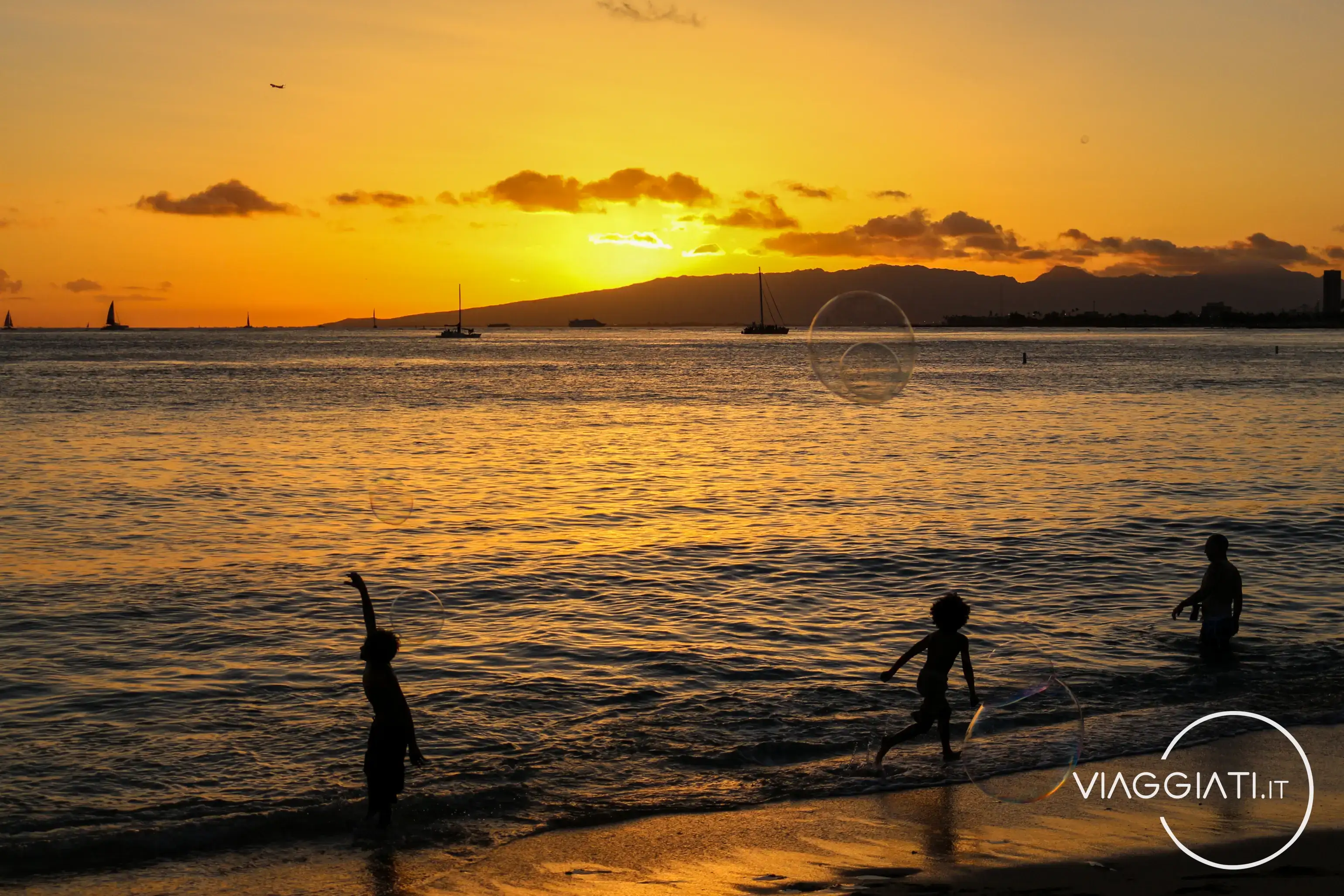 Tramonto a Waikiki Beach, Oahu