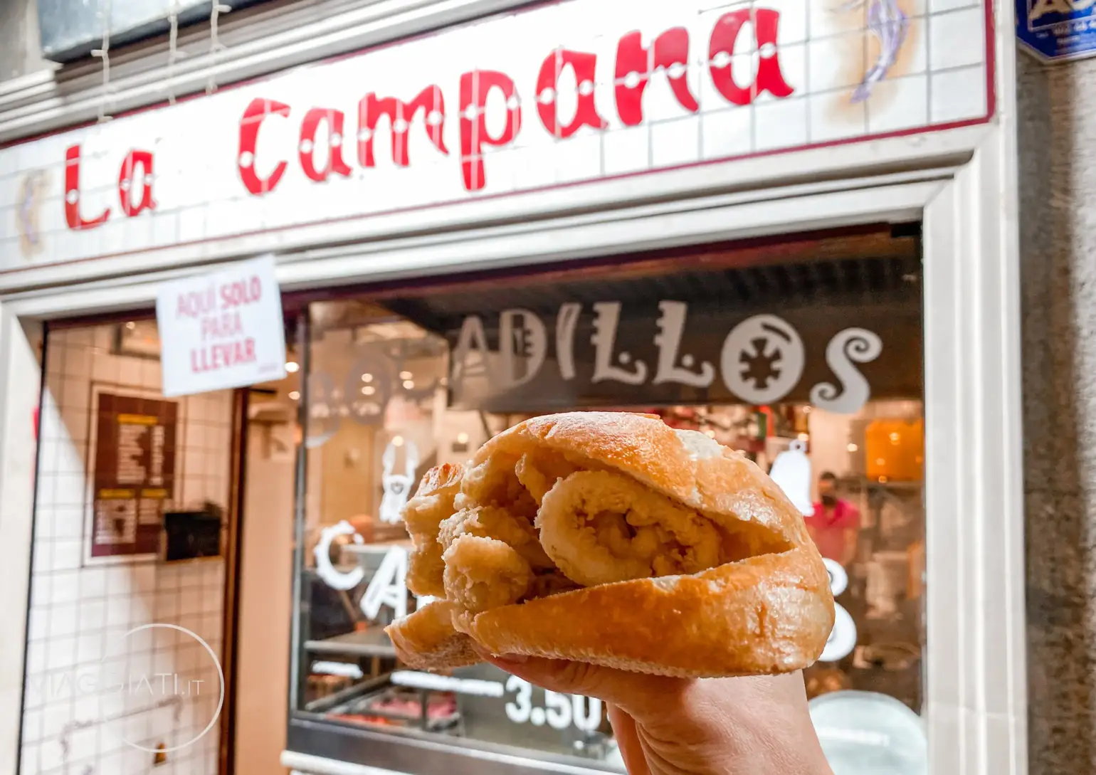 Panino ai calamari da La Campana