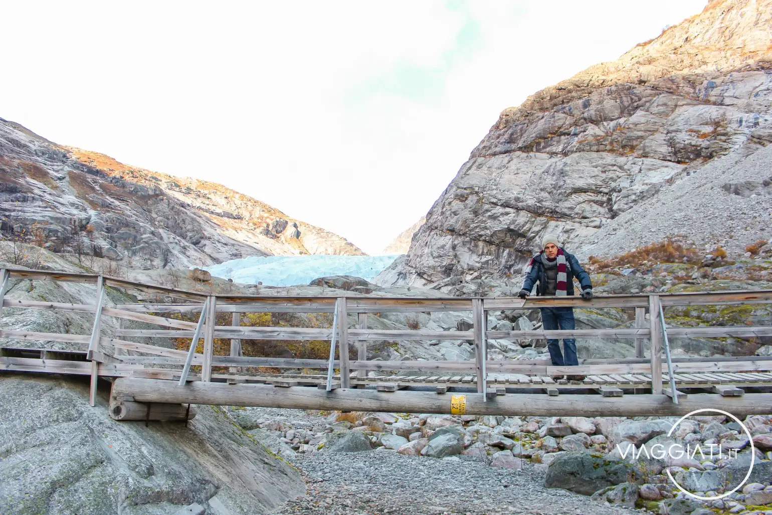 Sentiero per il ghiacciaio Nigardsbreen in Norvegia