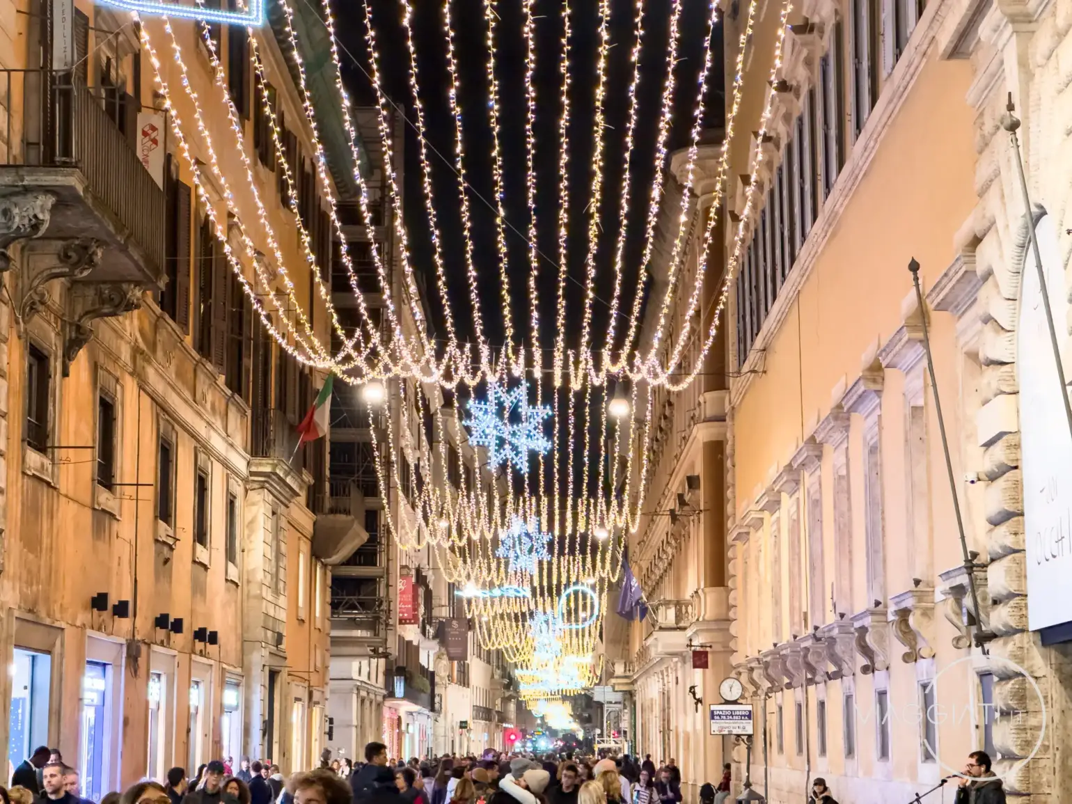 Luminarie di Natale in Via del Corso, Roma