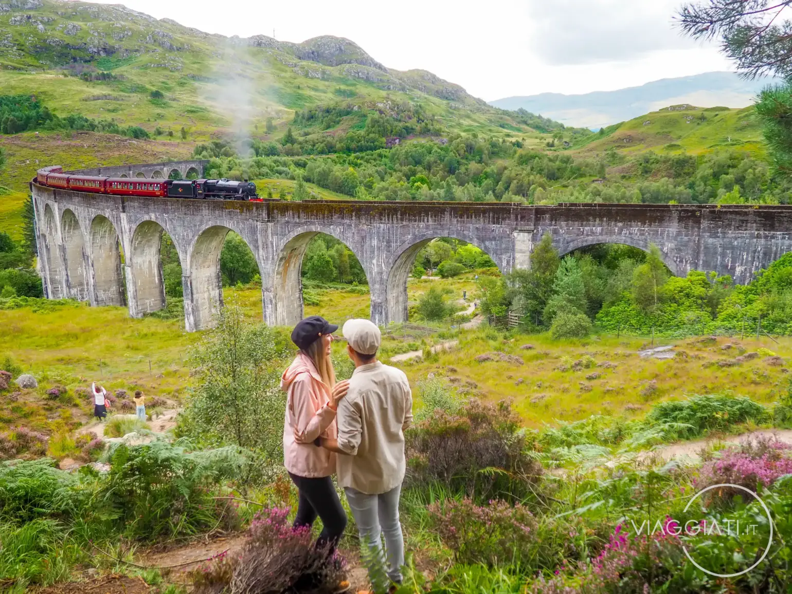 Treno a vapore The Jacobite sul Viadotto di Glenfinnan
