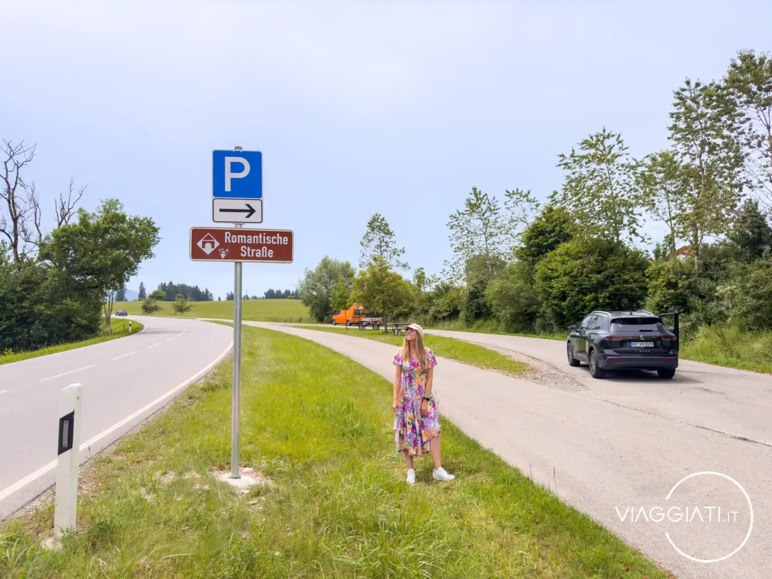 Cartelli che indicano il percorso della Strada Romantica in Germania