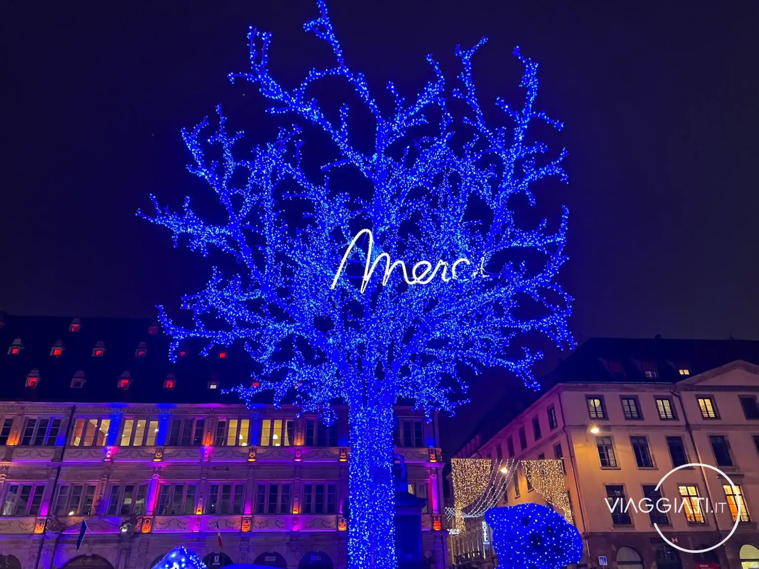 Albero blu di Rue Gutenberg a Strasburgo