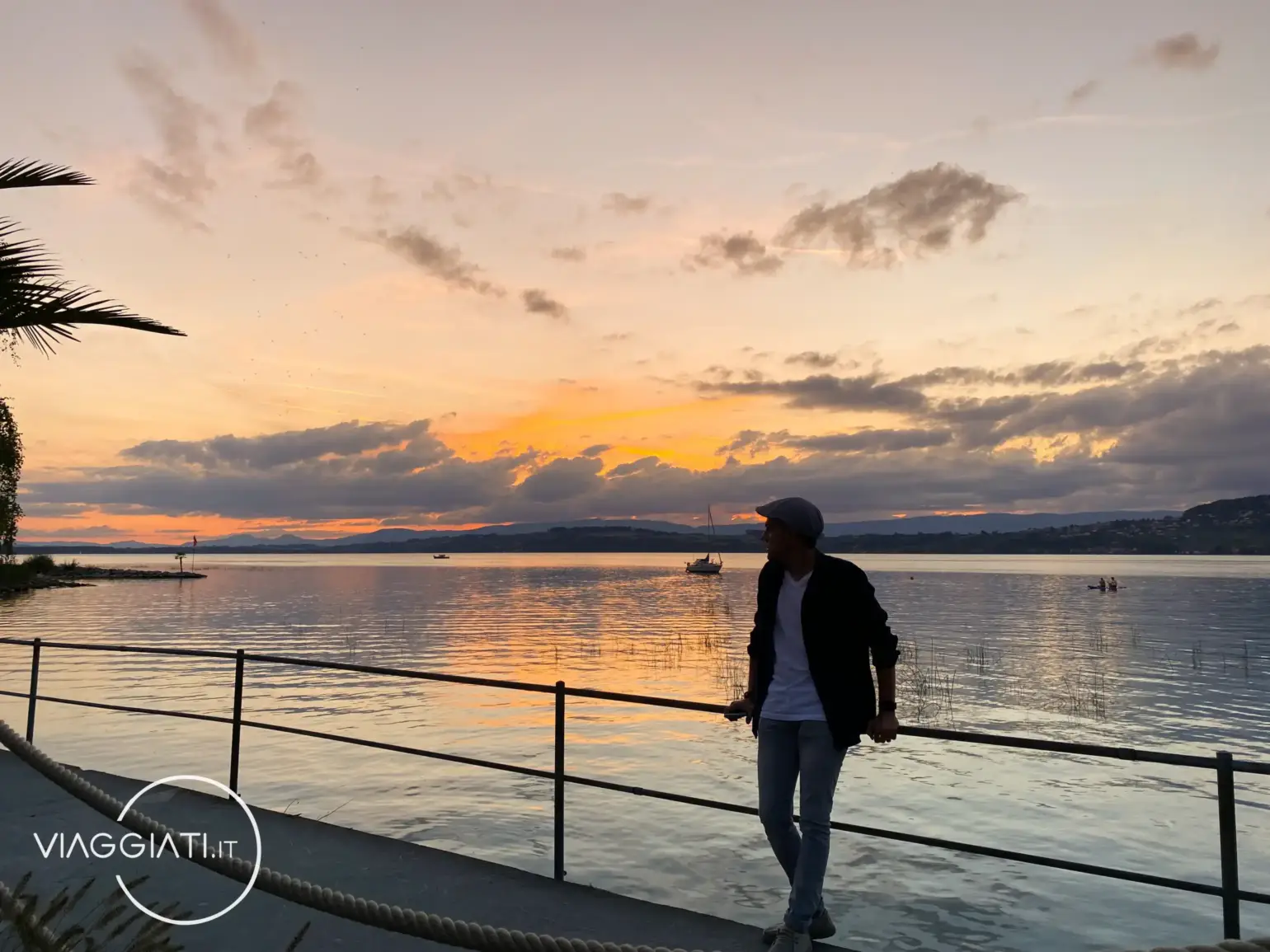 Tramonto sul lago di Murten